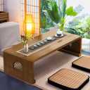 Folding Coffee Table Foldable Japanese Floor Table Low Table for Living Room,Dining Room,Tea,Tatami,Home Decoration (39.37 * 19.68 * 12.2 INCH)