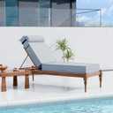 Outdoor Olefin Chaise Lounge Cushions with Pillow, 72"x 21"x5" Water Resistant and Fade Resistant Patio Furniture Lounge Chair Pads with Straps Ideal for Patio, Lawn, Garden, Light Gray