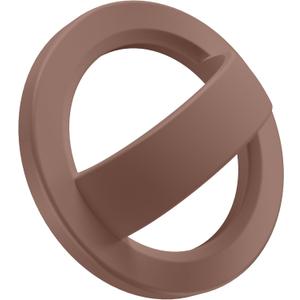 GONEZ Magnetic Phone Grip Compatible with MagSafe, Removable Silicone Loop Grip, Phone Ring Holder for Back of Phone for iPhone 17/16/15/14/13/12 Series, Brown