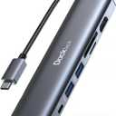 dockteck 7-in-1 USB C Hub with 4K 60Hz HDMI, 1Gbps Ethernet, 100W Power Delivery, SD/TF Card Slots, USB 3.0 Data Ports for MacBook, iPad Pro, XPS