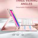 Harvopu Compatible for iPad 11th 10th Generation Case with Keyboard, Folio Cover with Pencil Holder, Multi-Touch Trackpad, 7 Color Backlit, Detachable Keyboard for iPad (A16) 11th/10th Gen(Light Pink) | with Pencil Holder, Multi-Touch Trackpad, 7 Color Backlit, Detachable Keyboard, for iPad, (A16)