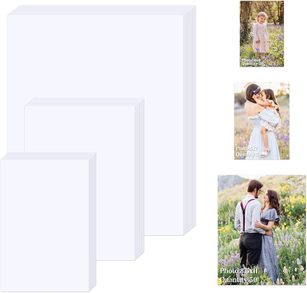ZBEIVAN Glossy Photo Paper - 4x6, 5x7, 8.5x11 Inch, 150 Sheets, Inkjet Printer Paper, 200 GSM