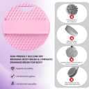 2 x Heavy Duty Silicone Body Scrubber  Anti Zinc Infused-Lymphatic Brush Exfoliating Body Scrubber for Shower Body,with Stiff and Soft Bristles for Anti-Puffiness,Blood Circulation- Pink