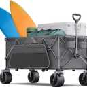 440Lbs Collapsible Wagon Cart with Big Wheels,Utility Wagons with Weight Capacity,Heavy Duty Wagon with Excellent Steering,Ideal for Camping,Gargen,Transport,Outdoor Sports