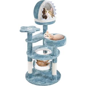 Yaheetech 45.5in Ocean-Themed Cat Tree Multi-Level Cat Tower, Plush Furniture with Shark's Mouth-Shaped Nest, Sea Star-Shaped Perch, Jellyfish-Style Hammock for Indoor Kitty Yaheetech 45.5in Ocean-Themed Cat Tree Multi-Level Cat Tower, Plush Furniture with Shark's Mouth-Shaped Nest, Sea Star-Shaped Perch, Jellyfish-Style Hammock for Indoor Kitty