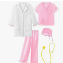 ReliBeauty Doctor Costume for Kids 5 Pieces Set with Stethoscope and Surgical Cap, Size 120