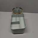 Makeup Organizer Countertop with Drawer 360 Rotating Brush Holder Storage Large Capacity Skincare Cosmetic Display Cases for Vanity Bathroom Desktop, Model 3016 Green