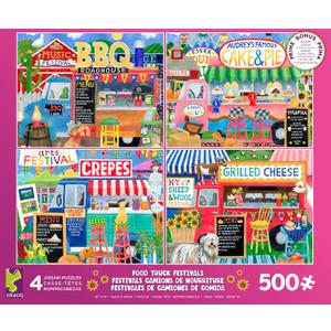 Ceaco - 4 in 1 Multipack - Food Trucks - (4) 500 Piece Jigsaw Puzzles
