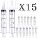 15 Pack-20ml Plastic Feeding Syringe with Cap,Individually Packge Sealed, Measuring Liquid Syringe Suitable for Industrial Scientific Labs Animal Husbandry