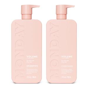 MONDAY HAIRCARE Volume Shampoo + Conditioner Set (2 Count) 27 oz. For Thin, Fine, and Oily Hair Made with Coconut Oil, Ginger Extract, and Vitamin E 100% Recyclable Bottle
