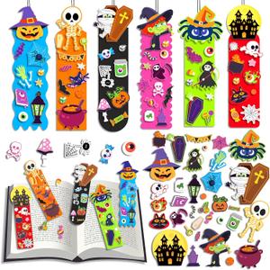 Halloween Crafts for Kids, 24 Pack Foam DIY Halloween Bookmarks Craft Kit, Ideal Halloween Party Favors,Trick or Treat Gifts,Classroom Activity Supplies