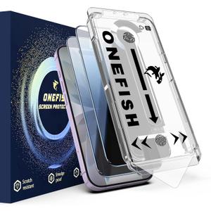 OneFish Privacy Screen Protector for iPhone 17, Full Edge Coverage 6.3" 17, Scratch Resistant, Bubble Free, Easy Installation, Auto Dust-Elimination, 2 Pack