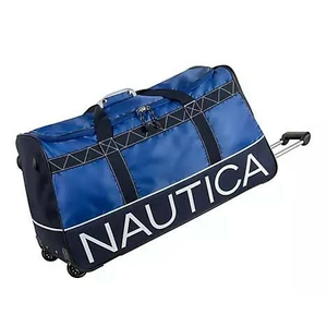 Nautica Wheeled Duffle Travel 30 Inch Large Rolling Lightweight Luggage Bags, Cobalt Blue