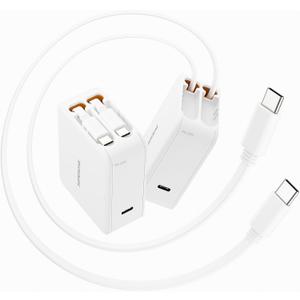SUPERONE 3 in 1 Retractable Phone Charger with Dual Cables, Retractable Wall Charger with PD 35W Fast Charging for iPhone 16/15/14/13/12/11 Series, Pad, Tablet, LG, Samsung and More