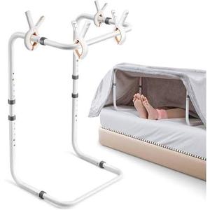 DePango Blanket Lifter for Feet, Adjustable Height Blanket Lifters for Foot of Bed, Aluminum Alloy Blanket Lifter for Foot Toes Leg Knee Post Surgery Recovery, Gifts for Seniors, 4 Clips Included