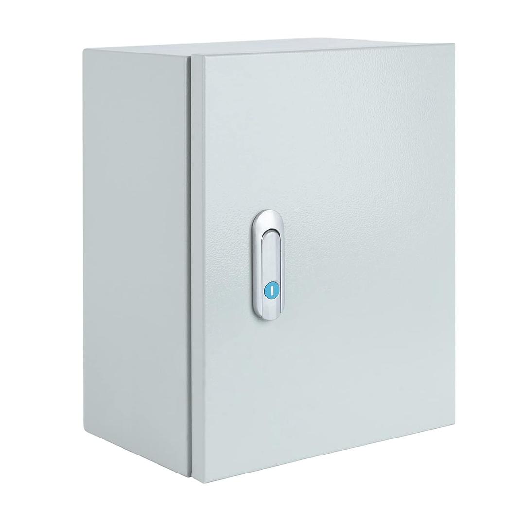Steel Electrical Junction Box, Indoor&Outdoor Electrical Enclosure Box, Wall Mounted Waterproof&Dustproof Metal Box, Universal Electric Equipment Enclosure Box with Safety Locks and Mounting Plates