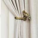 Curtain Drapery Holdbacks with Resin Bird, Wall Mount Drapery Hooks Holders, Set of 2, Gold