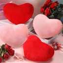 Queekay 4 Pcs Valentine Heart Pillow Cute Plush Cushion Toy Valentine Throw Heart Shaped Pillow Decorative Stuffed Plush Toy for Friends Bed Chair Sofa Cars(Red, Pink)