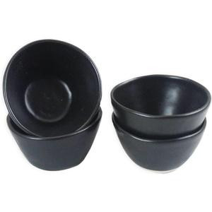 roro Handmade Matte Black Ceramic Conical Sauce Bowls, 3 oz Set of 4  Artisan Stoneware for Dips, Spices & Condiments  Lead-Free & Cadmium-Free