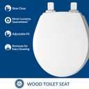 Mayfair Cassel Slow Close Toilet Seat, Easy Clean, Non Slip Premium Wood Seat, Easy Install, Made in USA, Round, White, 4-Pack