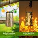 2 Pack Solar Lanterns Outdoor Waterproof, Hummingbird Hanging Solar Lights for Outside, Garden Decor for Yard Patio Pathway Porch, Christmas Birthday Mothers Day Gifts for Women Mom Grandma