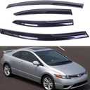 Rain Guards Side Window Visor Vent Outside Mount, 4PCS Fits 2006-2011 for Honda Civic 4-Door Sedan (for Civic 2006-2011)