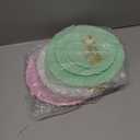 Fasmov 3 Pack 3 Tier Plastic Cupcake Stand, Dessert Plates Cake Fruit Candy Display Tower Reusable Pastry Platter for Wedding Birthday Baby Shower Tea Party Decorations - White Pink Green