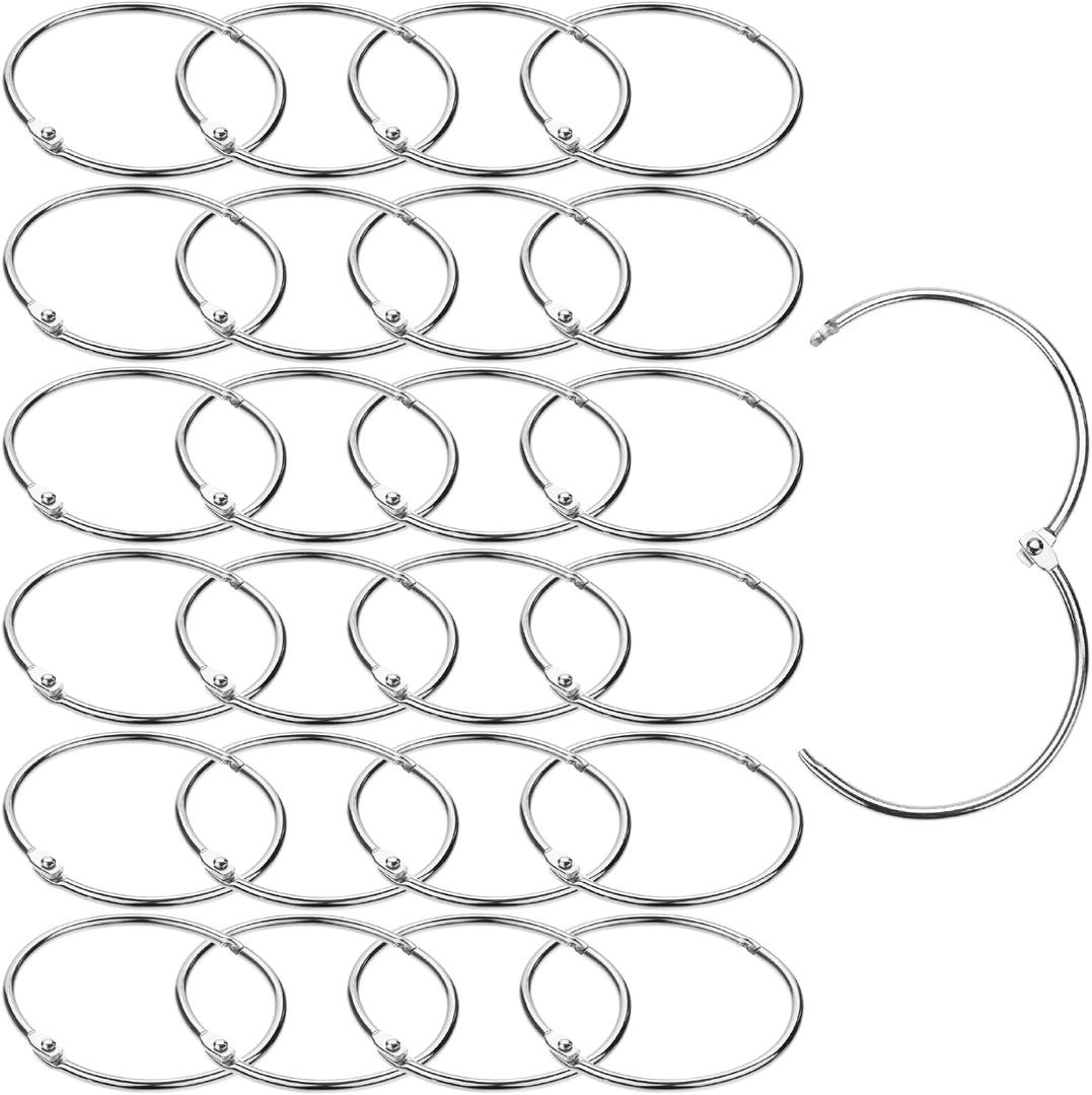 Mr. Pen- Loose Leaf Binder Rings for Index Cards, 3 Inch, 24 Pack, Metal Rings for Index Cards (Silver)