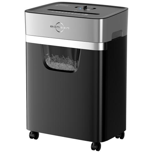 Amazon.com : BONSEN 14-Sheet Paper Shredder for Home Office, Heavy Duty Cross Cut Shredder with 5.3 Gal Pullout Bin, Quiet Shredder for CDs/Credit Card/Staple, P-4 Security, Anti-Jam System : Office Products