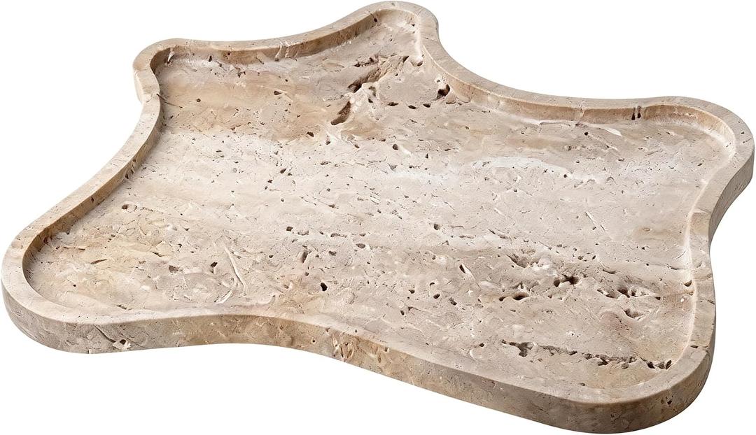 Travertine Tray Vanity Trays for Bathroom, Decorative Trays for Table Coffee Kitchen Home DecorSmall