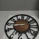 1st owned Wall Clock for Living Room -16" Silent Non Ticking,Battery Operated,Black Metal, Antique Wood Clocks for Farmhouse,Dining Room,Bedroom,Kitchen Clock Wall Decor- Arabic Numerals