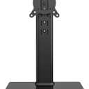 Universal Swivel TV Stand/Base Table Top TV Stand for 13 to 32 inch TVs with 100 Degree Swivel, 4 Level Height Adjustable, Heavy Duty Tempered Glass Base, Holds up to 77lbs, HT07B-001