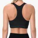 Racerback Sports Bras for Women Comfortable Wirefree Sleep Bras Breathable Mesh Padded Low Impact Workout Bra (Black, L)