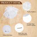 Fascinator Hat Veil Feather Fascinator Tea Party Bridal Wedding Veil Retro Hat Pillbox Hat (White)