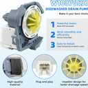 Upgraded W10876537 Dishwasher Drain Pump Fit for Kenmore Whirlpool may-tag Dishwasher, Replaces W10724439, W10876537VP,AP6004843, PS11738151, 4454971, EAP11738151, W10876537 Drain Pump by AMI PARTS