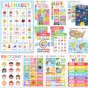 BEAWART 18 Laminated Edu...ls Alphabet Nomber Chart New