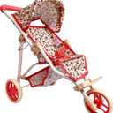 The New York Doll Collection Baby Doll Stroller for Dolls | Play Toy Toddlers 3 Year Old Girls Gift Push Pram Dolls, Babydoll Jogger Carriage (Quality Floral Print)