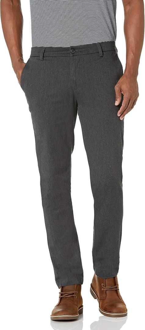 Dockers Men's Slim Fit Signature Khaki Lux Cotton Stretch Pants (32W x 30L, Charcoal Heather)