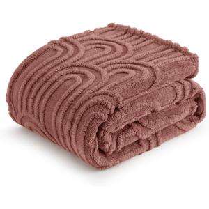 Bedsure Pink Throw Blanket for Women - Super Soft & Cozy, Fleece Blankets for Girls, Pink Decor Gifts for Home, Room, Office, Couch & Bed, Dusty Pink, 50x60 Inches