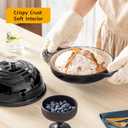 Velaze Enameled Cast Iron Dutch Oven for Bread Baking,5 QT Bread Oven Pot with Dome Lid for Crispy Artisan Bread & Bakery-Style Homemade Loaves(Black)