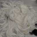 ANOGOL Hair Cap+ White Curly Wig Women Short Blonde Wig Cosplay Big Wavy 80s Flip Wigs Blonde Wavy Bob Wigs White Synthetic Hair Halloween Party Costumes Classic Outfit (Non-Lace)