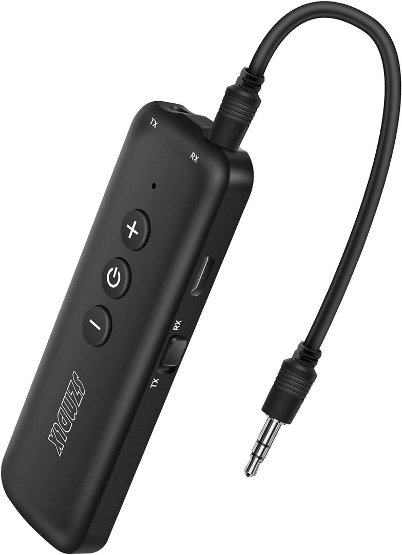 3-in-1 Wireless Bluetooth Adapter, Bluetooth Audio Adapter with 3.5mm AUX Stereo Output for TV, PC, Car, Headset, Headphone, Earbud Home Stereo System (Black)