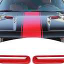 for Challenger Hood Scoop Vent Cover Trim Bezel Red Compatible with Dodge Challenger 2009 2010 2011 2012 2013 2014 Red Exterior Accessories 2pcs