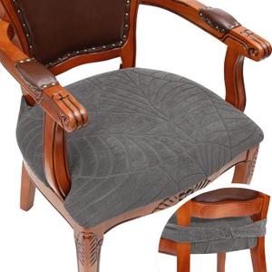 Dining Chair Seat Covers for Dining Room Chairs with Arms Set of 4 Water Resistant Fabric Kitchen Table Seat Cushion Covers Dark Grey