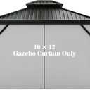 Gazebo Universal Replacement Privacy Curtain – Hugline 10' x 12' Gazebo Side Wall Outdoor Privacy Panel with Zipper (Gray)