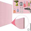 Peg Board, 3 Pack Metal Pegboard Panels Pink Pegboards Wall Organizer with Frame Large Heavy Duty Peg Board with Hooks for Walls Home, Garage Tool Storage, Office, Craft Room, Kitchen 24”×16”