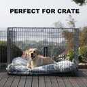 Bedfolks Waterproof Crate Bed, Plush Dog Kennel Pad with Removable Washable Cover, Faux Fur, Fluffy, 41"x27", Dark Grey