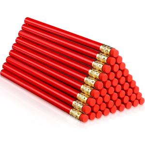 Fainne 48 Pcs Jumbo Pencil, Wooden Pencil with Black Core for Carpenters Construction Workers Woodworkers Framers Beginners Students Teachers DIY Project(Red)