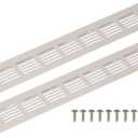 uxcell Rectangle Ventilation Grille, Aluminum Alloy Mesh Air Vent Cover Louvered Ventilation Cover with Mounting Screws for Cabinet Wardrobe Shoe Closet (350x50mm/14"x2", Cashmere Gray)