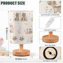 Bedside Table Lamp Woodland Animals Nightstand Lamp with Wood Forest Fox Deer Rabbit Bird Bear Mushroom Desk Lamps for Bedroom Living Room Nursery Office Home Decor